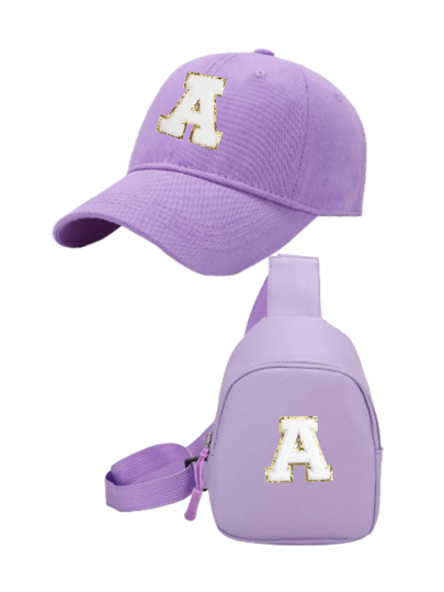 مجموعة قبعة بيسبول وحقيبة ظهر مطبوع عليها 26 حرفًا 2 قطعة/المجموعة، مناسبة للأولاد والبنات لتوافق الأزياء اليومية، هدية رائعة للعودة إلى المدرسة