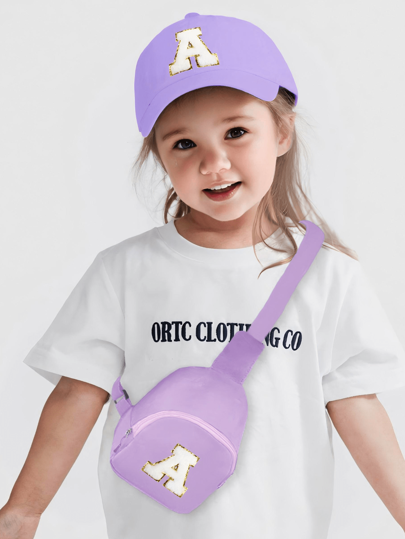 مجموعة قبعة بيسبول وحقيبة ظهر مطبوع عليها 26 حرفًا 2 قطعة/المجموعة، مناسبة للأولاد والبنات لتوافق الأزياء اليومية، هدية رائعة للعودة إلى المدرسة