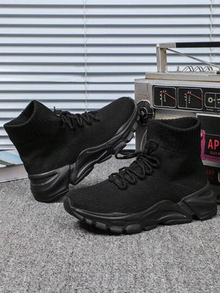 حذاء شبكي من الجوارب الرجالي، مريح وسهل الارتداء، غير قابل للانزلاق، عرض إضافي