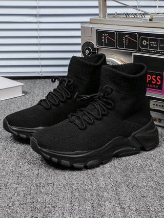 حذاء شبكي من الجوارب الرجالي، مريح وسهل الارتداء، غير قابل للانزلاق، عرض إضافي