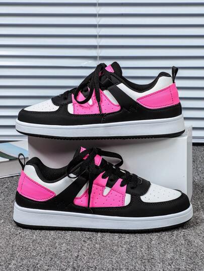 أحذية رياضية خفيفة الوزن للرجال متعددة الألوان (أبيض، أسود، وردي داكن) للاستخدام اليومي، قابلة للتنفس، مريحة للتنقل، المشي، الحفلات، هدية العطلات