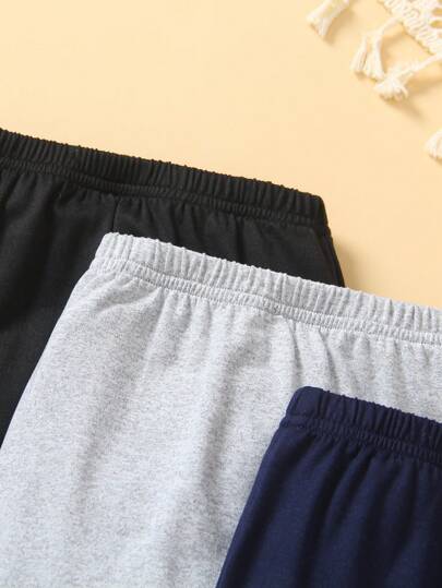 4 قطع بنطلون قدم لطفل ذكر بلون أحادي بسيط، مناسب للرياضة والبيت والملابس اليومية، للربيع والخريف