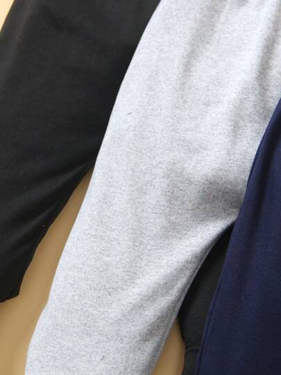 4 قطع بنطلون قدم لطفل ذكر بلون أحادي بسيط، مناسب للرياضة والبيت والملابس اليومية، للربيع والخريف