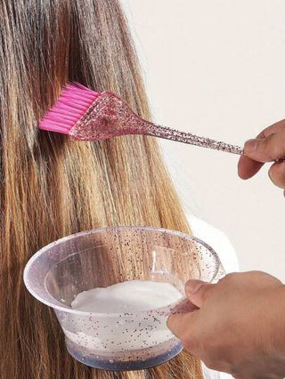 4 قطع فرشاة وزجاجة بلون شعر واضح ولماع، طقم تلوين الشعر الاحترافي، وعاء خلط الزيت لأنواع الشعر المختلفة للرجال والنساء