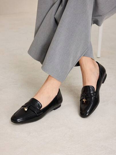 MOTF PREMIUM أحذية بطراز فرنجي قاع مستدير مسطحة للحصول على إطلالة راقية، مناسبة لعيد الحب والربيع وفترة أعياد البهجة