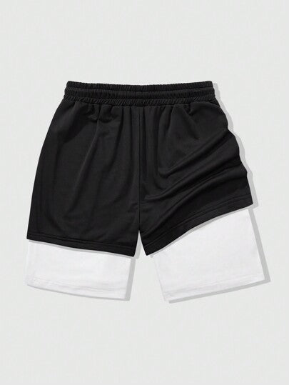 Shwiy شورت رجالي كاجوال بسحاب، تصميم بسيط مناسب للارتداء اليومي، شورت خمس دقائق ذو جيبين، للرياضة واللياقة البدنية والجري، باللون الأسود