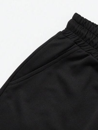 Shwiy شورت رجالي كاجوال بسحاب، تصميم بسيط مناسب للارتداء اليومي، شورت خمس دقائق ذو جيبين، للرياضة واللياقة البدنية والجري، باللون الأسود