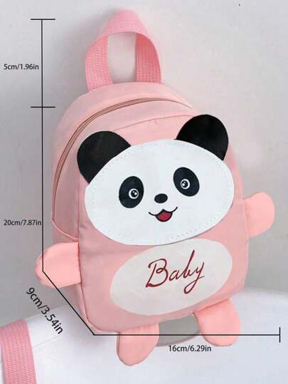 low tea 1 قطعة حقيبة ظهر صغيرة من النايلون بطبعة كارتونية لطيفة على شكل باندا، مزودة بسحاب للإغلاق