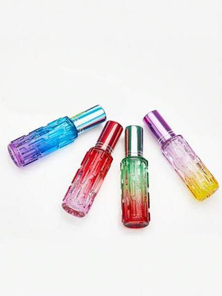 قارورة عطر زجاجية بلون الأومبير بسعة 10مل ، رذاذ دقيق بضغط ، وعاء زجاجي قابل لإعادة الملء للزيوت الأساسية