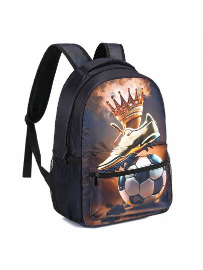 حقيبة ظهر مدرسية للأولاد والبنات، حقيبة كتف بنمط كرة القدم، حقيبة رياضية للسفر والأنشطة الخارجية