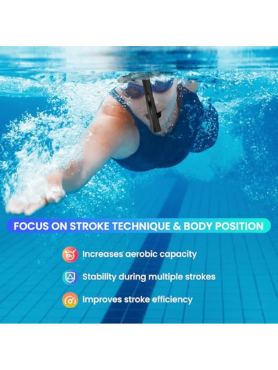 JoyMaySun معدات السباحين الصغار لتدريبات السباحة، خرطوم تنفس للسباحة مركب أماميًا بمنفذ سيليكون مريح للفم