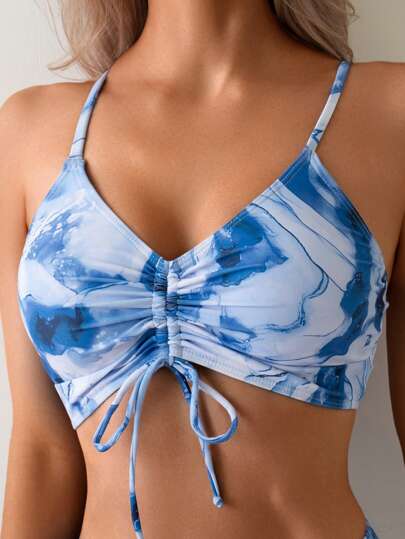طقم بكيني للنساء على الطراز الأوروبي والأمريكي الجريء مع رباط حول العنق ، ملابس سباحة لصيف شواطئ ووجهات السفر البيع الساخن