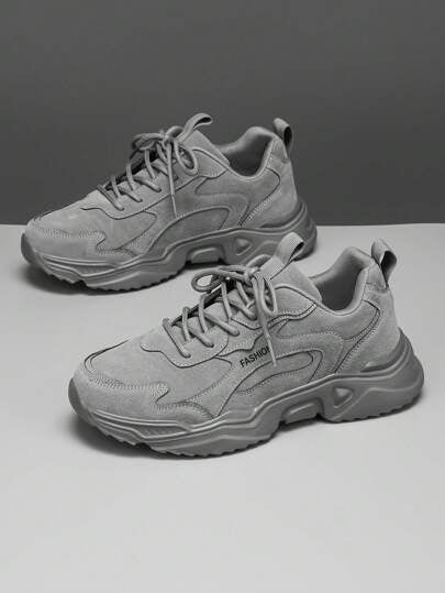 أحذية رياضية كاجوال سميكة الكعب للرجال ، تزيد من الارتفاع ، أحذية موضة للطلاب ، متعددة الاستخدامات وريضية ، مناسبة للخريف والشتاء