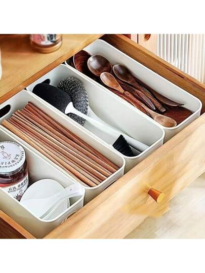 10 صندوق بلاستيكي قابل للتكديس مع مقابض، مناسب للمكتب والمنزل والخزانة؛ 5 / 2 سلال تخزين متعددة الاستخدامات، حاويات متينة للجوارب والملابس الداخلية والقرطاسية والمستحضرات التجميلية؛ صناديق تخزين بأسلوب الرف المدخر للمساحة [قد يكون البلاستيك مشوها...