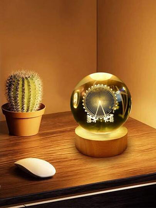 1 قطعة من سلسلة إضاءة الخرز المائي ثلاثي الأبعاد، ديكور مكتبي بتصميم المجرة والقمر والنظام الشمسي وزحل، هدية رومانسية إبداعية للفلانتين أو عيد ميلاد مع إضاءة