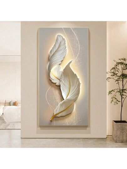 قطعة واحدة من لوحة جدارية حديثة مطبوعة بريشة، طبعة ريش مجردة ملصقات، ديكور منزلي أنيق لغرفة المعيشة وغرفة النوم، بدون إطار