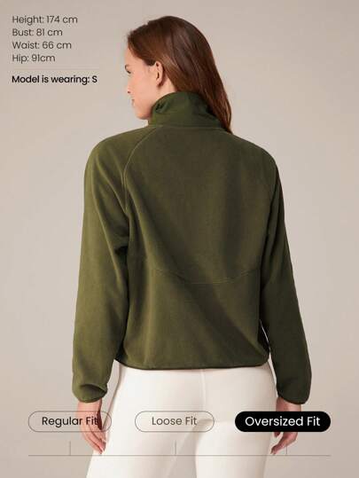 GLOWMODE معطف سميك من الفليس القطبي ناعم ودافئ أنيق بأكمام طويلة وخصر مطاطي ومتعدد الجيوب، مناسب للاستخدام اليومي في الشتاء