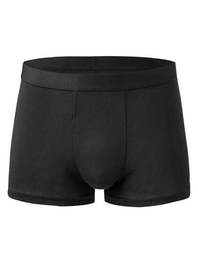 10 قطعة / عبوة سراويل داخلية قصيرة رجالية بألوان داكنة منفذة للهواء خصر مرن, قصيرة وبمقاسات كبيرة مريحة للاستخدام اليومي