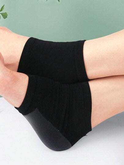 3 أزواج من الجوارب المرطبة السوداء للرجال والنساء، رعاية الكعب المتشقق، واقي الكعب من السيليكون، العناية بالقدم، جوارب مضادة للتشقق