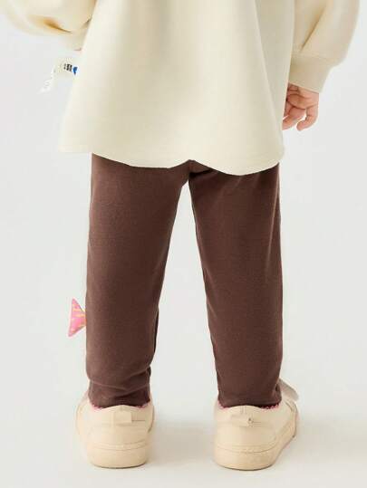 mini bala سراويل طويلة مرنة للأولاد الصغار ، بنطال طويل للربيع