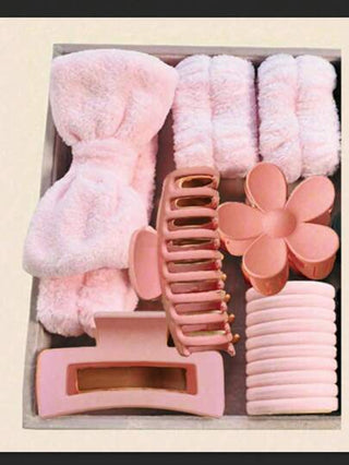 16 قطعة أشكال موجية زهرية أنيقة وبراقة ، شريط رأس محشو، شريط معصم، كليب شعر زهري مع شرابة ناعمة ، إكسسوارات وزخارف للمنزل والحمام في الصيف