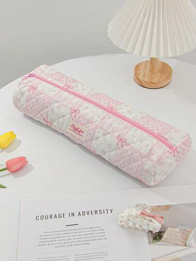 زجاجة شعر زهري ذات نقشات فراشة وزهور لتخزين مفرد مجفف الشعر والبالصات للسفر، حقيبة تخزين متعددة الوظائف للماكياج، ملحقات العناية الشخصية، حقيبة سفر كبيرة السعة مقاومة للغبار لحفظ أدوات تصفيف الشعر الكهربائية