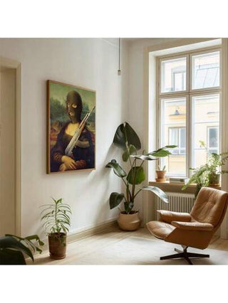 قطعة واحدة ، لوحة جدارية لموناليزا ، نسخة ملونة وأنيقة من لوحات فنية مشهورة ديكور الغرفة ، تصميم كلية مثير للاهتمام ، طباعة ملصق على كانفاس فينتاج ، لوحة كانفاس ذات طراز بسيط ، مناسبة لديكور المنزل والبار والمقهى والشرفة والنادي وغرفة الموسيقى...
