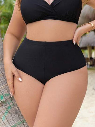 Swim Lushoire بوتوم للسباحة مقاس كبير الخصر عالي الخصر مكشكش قطع برازيلي للشاطئ والعطلات الصيفية