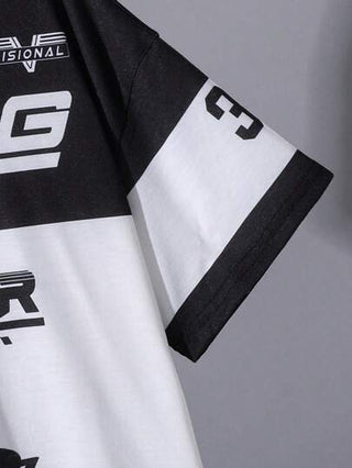 SHEIN تي شيرت تي شيرت صبياني غير رسمي للرياضة مطبوع برسومات لفئة المراهقين