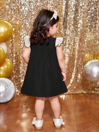 فساتين بيبي فستان بنات رضع منسوج بفيونكة، مناسب لحفلات عيد الميلاد والتجمعات