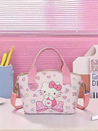 Sanrio حقيبة كتف وحقيبة مكياج ذات حزام كروس للأطفال بشخصيات Sanrio قطعة واحدة