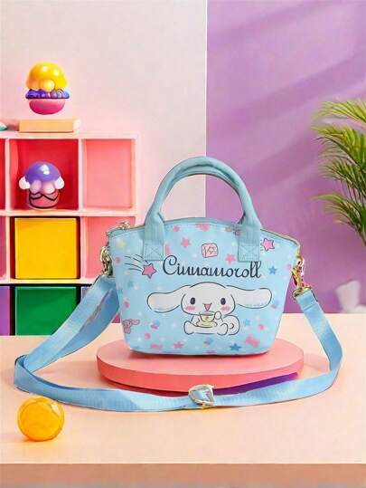 Sanrio حقيبة كتف وحقيبة مكياج ذات حزام كروس للأطفال بشخصيات Sanrio قطعة واحدة