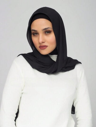 قطعة واحدة وشاح شيفون كاجوال كلاسيكي نسائي، لون أحادي مريح وقابل للتنفس من نسيج موديال، أغطية متعددة الوظائف للرأس، مناسب للاستخدام اليومي