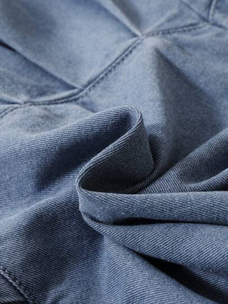 تيشيرتات بناتي فستان صيفي للفتيات ذو طي و أزرار أمامية في طراز بوهيمي و غسل جينز, ملابس فساتين صيفية للفتيات