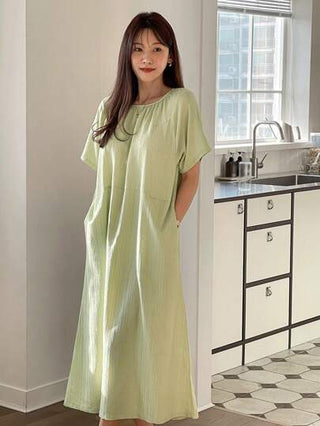 DAZY فستان سيدة كاجوال أنيق طويل أكمام قصيرة فستان صيفي