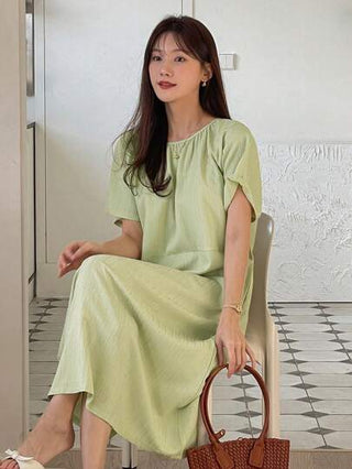 DAZY فستان سيدة كاجوال أنيق طويل أكمام قصيرة فستان صيفي