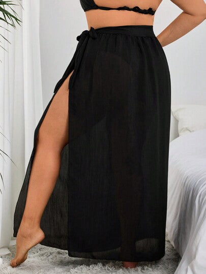 Swim Lushoire غطاء واسع مع فيونكة للنساء ذوات المقاسات الكبيرة، مناسب للصيف والعطلات على الشاطئ