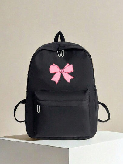 زنبيل ظهر للشباب بموسم العودة إلى المدرسة قطعة واحدة. حقيبة ظهر جديدة لبداية الموسم، كاجوال تناسب كل شيء ، كاواييه فريد من نوعه بفيونكة جميلة، من خامة النايلون المبطن ،مغلق بسوستة، مناسب للكلية والطلاب الإعدادي والابتدائي، بطباعة عشوائية ومتعددة الجيوب، ح