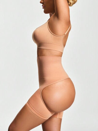 SHEIN Shape بوديسوت كامل الجسم نسائية قطعة واحدة ذات خصر مرتفع وملامس مريحة بلون أحادي