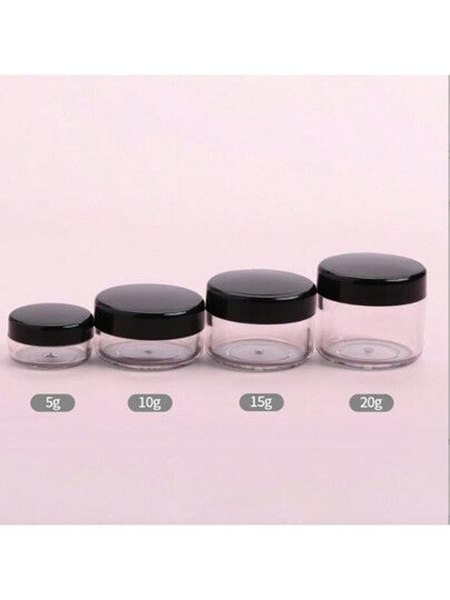 50 قطعة من حاويات النماذج الفارغة سعة 3/5 جرام ، أوعية بلاستيكية صغيرة للمساحيق المعدنية والمستحضرات التجميلية مثل ظلال العيون والأظافر ولمعات الشفاه وكريمات المرطبات، صناديق بلاستيكية صغيرة شفافة دائرية لتخزين أقلام الشفاه والمرطبات والمساحيق