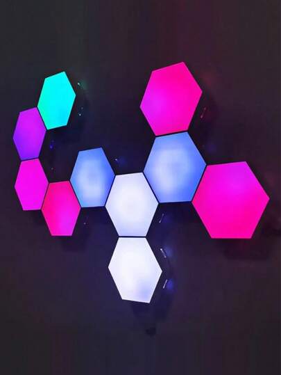 مصباح نحلي خلوي ذكي يعمل بالليد الأشباه الضوئية، مصباح ليلي أجواء رومانسية لغرفة النوم والمكتب، إضاءة خلفية حائط سداسية، أبعاد خلاقة، يعمل باللمس أو بجهاز التحكم عن بعد