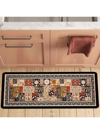 مجموعة سجاد مطبوع بطراز عتيق ورائع للمطبخ ، قطعة/قطعتين. سجادة من البوليستر غير قابلة للانزلاق وماصة قابلة للغسيل، ذات طابع بوهيمي، قابلة للغسيل في الغسالة، مناسبة للغرفة المعيشة والنوم والممر والغرفة المخصصة للغسيل، ديكور منزلي