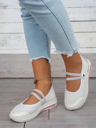 حذاء رياضي شبكي لمنتجات النساء عبر الحدود ، أحذية جديدة للربيع للرجال والنساء ، براقع منخفضة مسطحة كاجوال زلقة مقاومة للانزلاق بنعل سميك