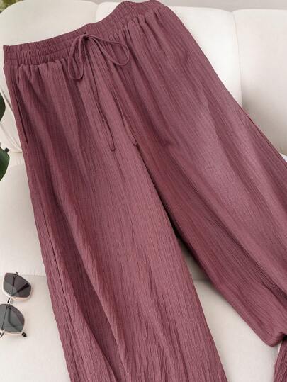 CosyJoli بنطلون واسع الساق بجيوب بلون زهري جذر اللوتس البنفسجي، ملابس كاجوال لحفلة فالنتاين زي الكلية للطالبات ل'حفلات على الشاطئ والرحلات البحرية للمرأة أنيق مريح شيك