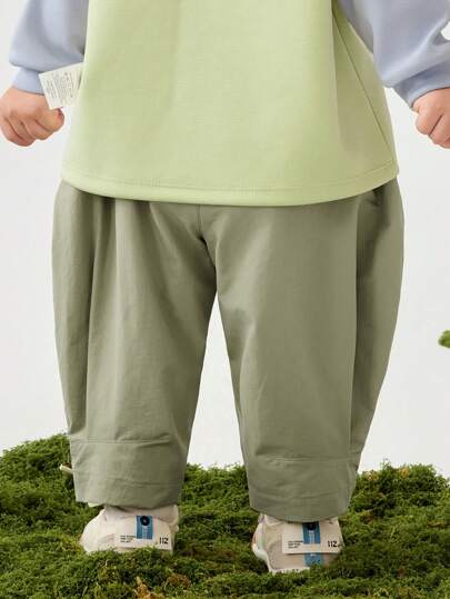 mini bala سراويل خارجية مقاومة للماء للأطفال، مقاومة للبقع وسهلة العناية، فضفاضة اللياقة، بنطلون ربيعي