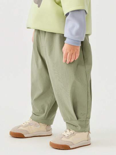 mini bala سراويل خارجية مقاومة للماء للأطفال، مقاومة للبقع وسهلة العناية، فضفاضة اللياقة، بنطلون ربيعي