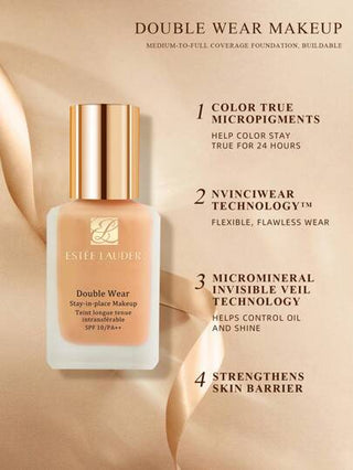 Estée Lauder ماكياج بقاء في المكان المزدوج - 1 أونصة سائلة / 30مل - 1W2 رمل