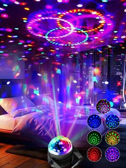 1 قطعة كرة ليلية مشغلة بواسطة USB مشغّل أضواء ديسكو - أضواء متغيرة مفعلة بالصوت ، تحكم عن بُعد ، مصباح LED متعدد الألوان للنوم ، غرفة الألعاب ، ديكور المسرح المنزلي - هدية مثالية لعيد الميلاد وعيد الهالوين