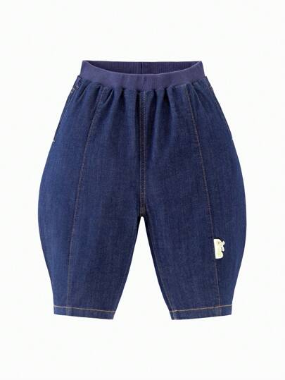 mini bala جينز أطفال فضفاض، مرن وناعم، دنيم ربيعي