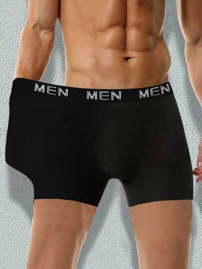 10 عبوات سراويل داخلية رجالية بتصميم بوكسر بغطاء وسط، قماش مرن، هدايا عصرية، سراويل داخلية مقاسات كبيرة للرجال